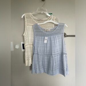 Set of 2 Loft linen type tops, M